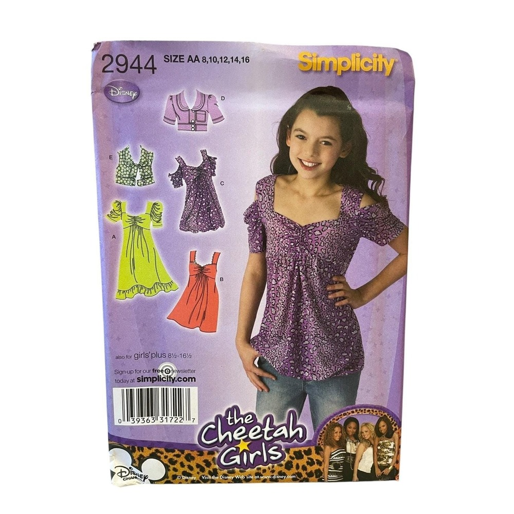 Simplicity‎ 2944 Girls Dress Jacket Vest Size 8-16 Cheetah Girls